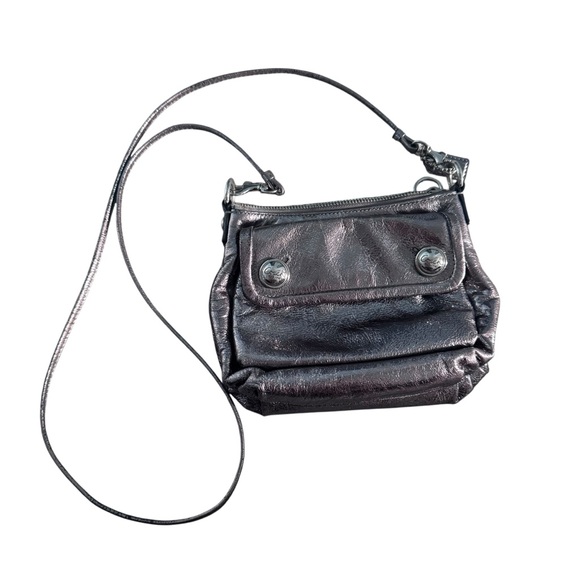 Vintage Coach Poppy Collection Gunmetal Iridescent mini Crossbody Purse y2K - Picture 1 of 12